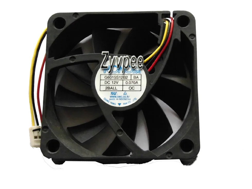 Zyvpee Zyvpee G6015S12B2 BA 60mm 12V 0.07A 3-pin case fan — product photo