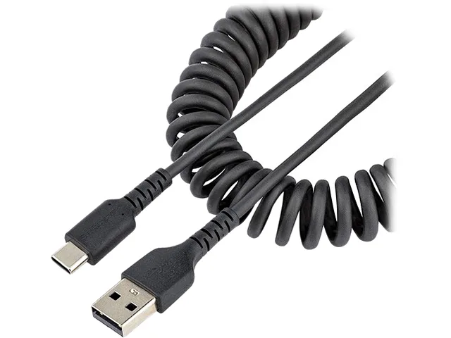 STARTECH STARTECH R2ACC-50C-USB-CABLE USB 2.0 A to C coiled cable 50cm black — product photo