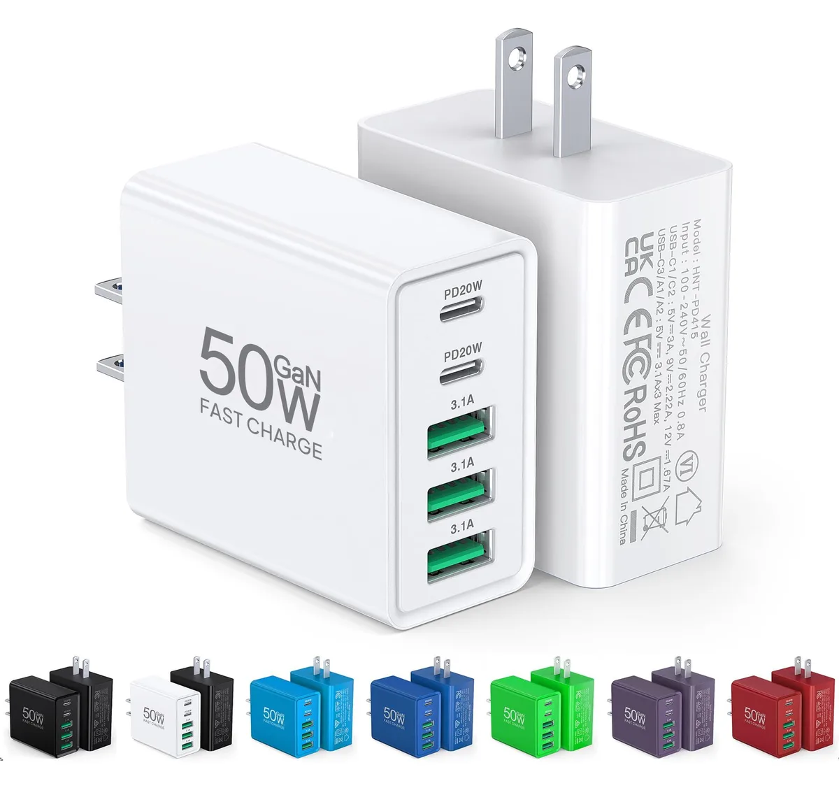  Dulums HNT-PD415 50W 5-Port USB Charger White — product photo