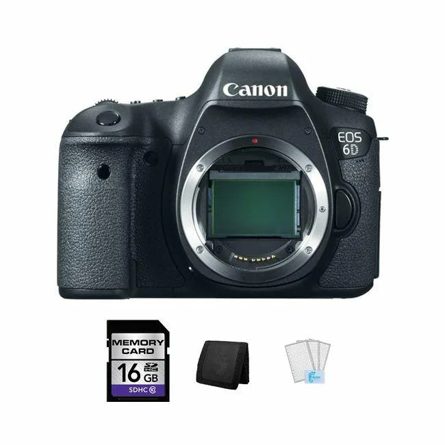 Canon Canon EOS 6D DSLR Camera 20.2MP 3.0" + 16GB Memory Card Wallet Screen Protectors — product photo
