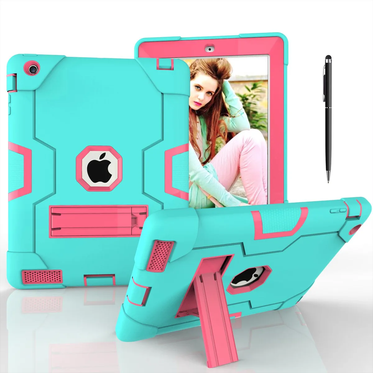 BONAEVER BONAEVER iPad 2/3/4 9.7" Case with Kickstand & Stylus Mint Green — product photo
