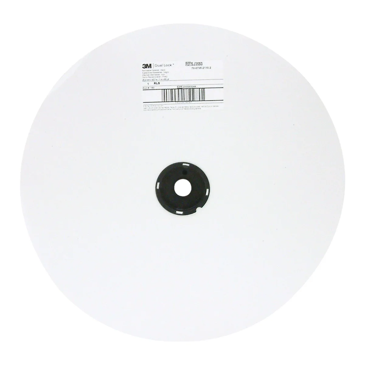 Black Dual Lock reclosable fastener roll with mushroom stems on polypropylene carrier