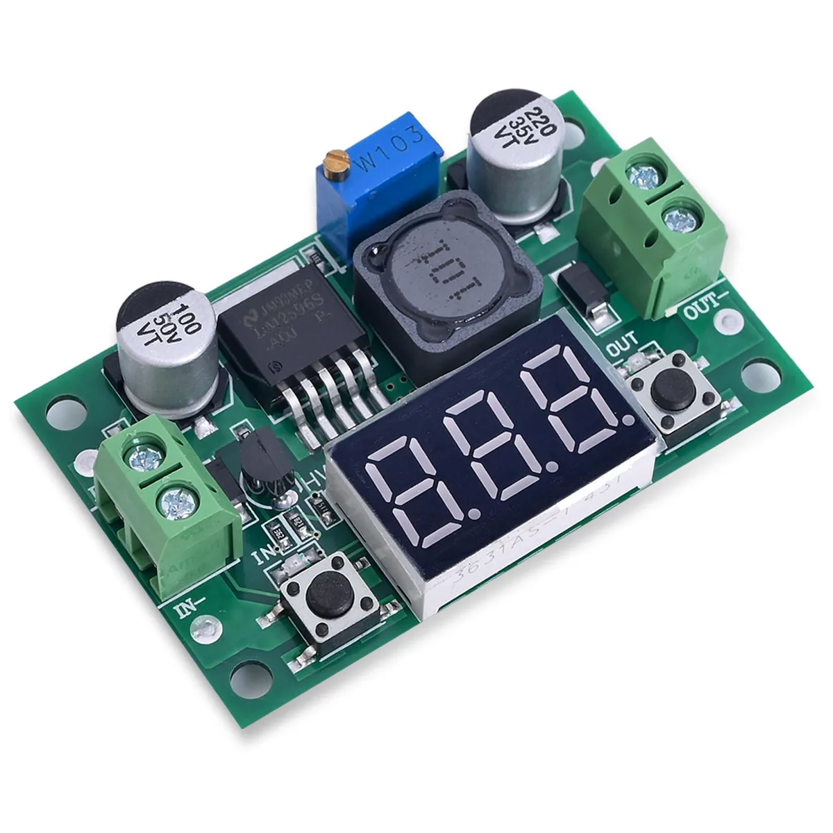 BUCIER BUCIER LM2596 DC-DC Buck Converter 4.0-40V to 1.25-37V 2A Power Adapter with LED Voltmeter — product photo