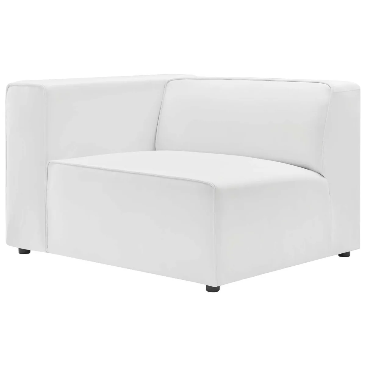 Modway Furniture Modway Furniture Mingle Vegan Leather Left-Arm Chair White 37"L 43.5"W 27"H — product photo