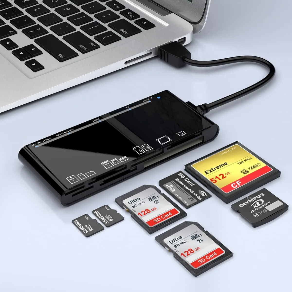 ESTONE ESTONE CR7A 7-in-1 USB 3.0 Card Reader 5.2in Cable — product photo