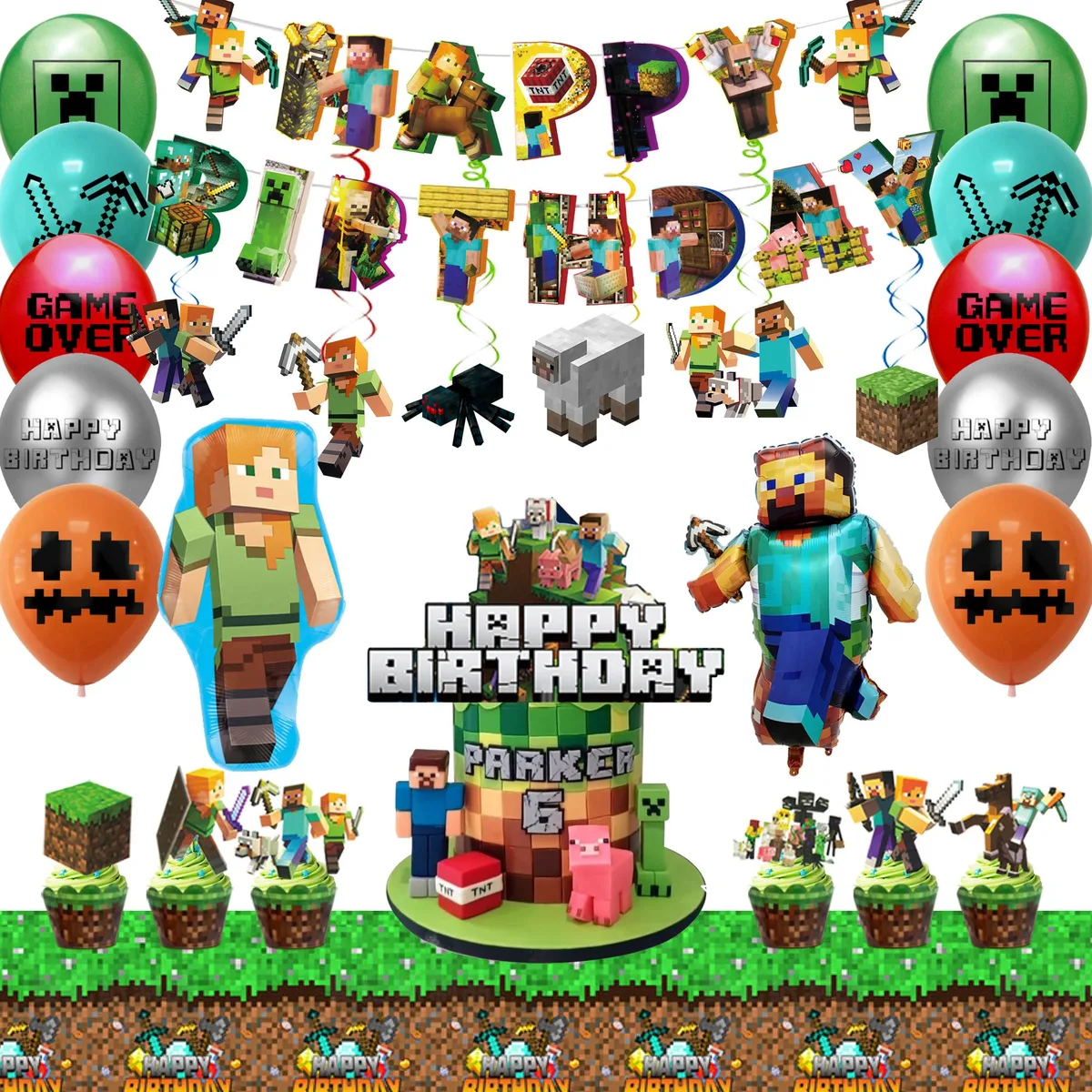 InBoxxarty InBoxxarty 52 Pcs Minecraft Party Supply Green — product photo