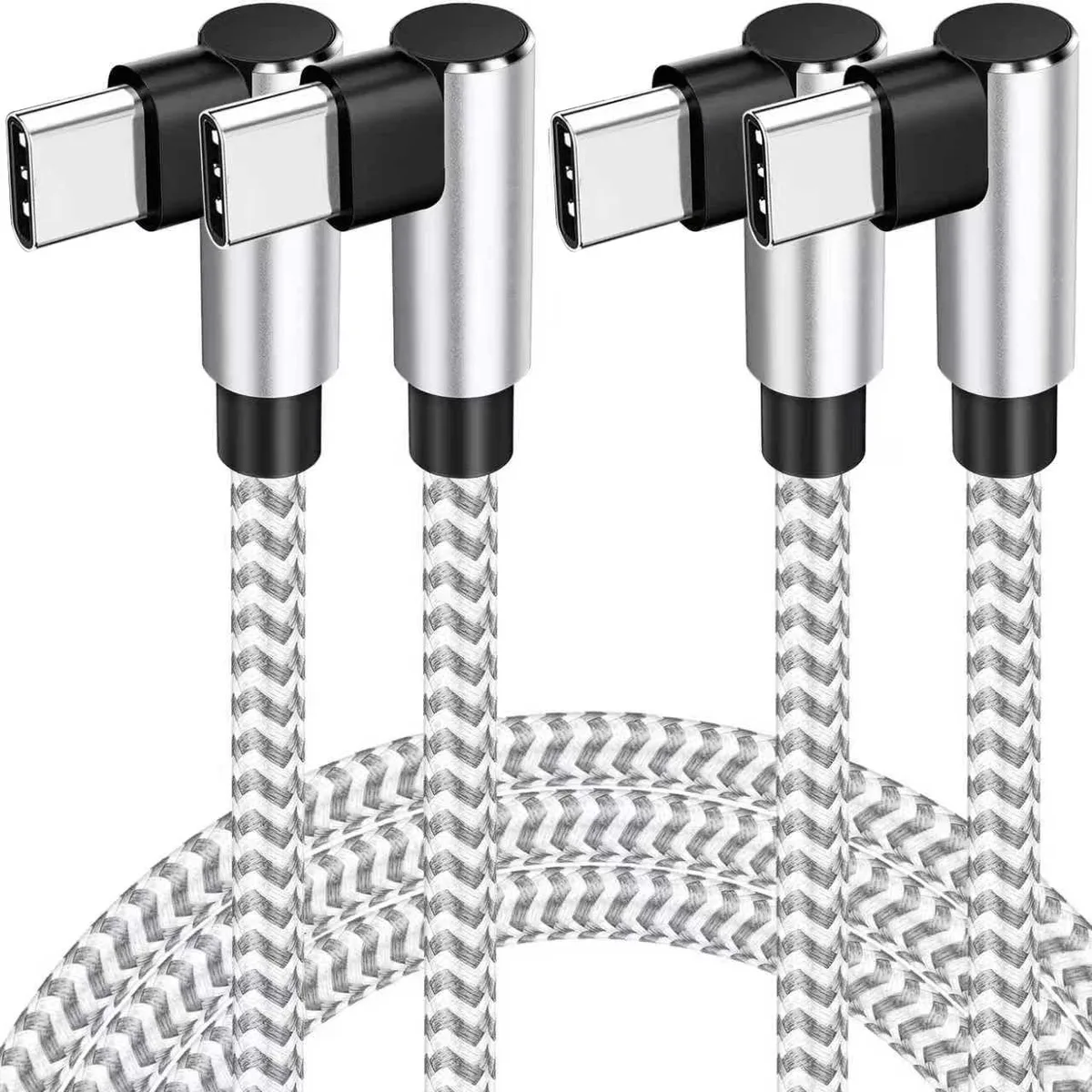 Elestur Elestur USB-C to USB-C Cable 2-Pack 10ft 60W Right Angle — product photo