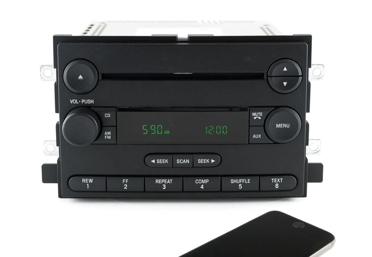 1 Factory Radio 1 Factory Radio 5F9T-18C869-AK 2005-06 Ford Five Hundred Mustang AM FM CD Bluetooth — product photo