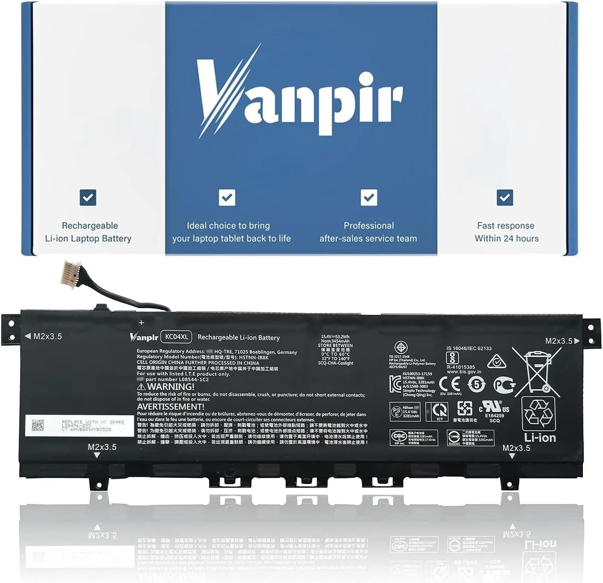NShi NShi HSTNN-IB8K laptop battery 15.4V 53.2Wh — product photo