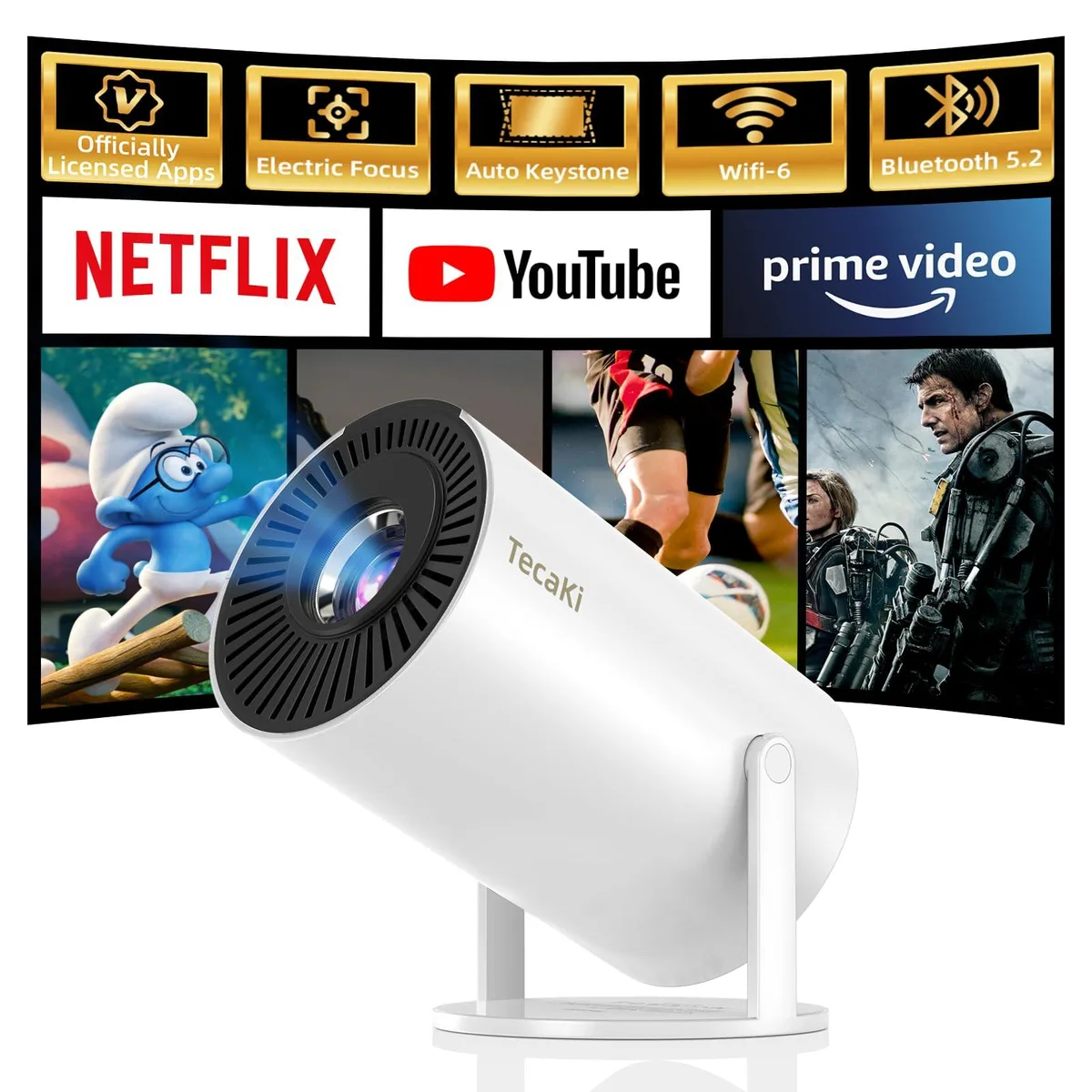  Tecaki X5 Smart Video Projector 1080p 5000 lumens Netflix Licensed — product photo