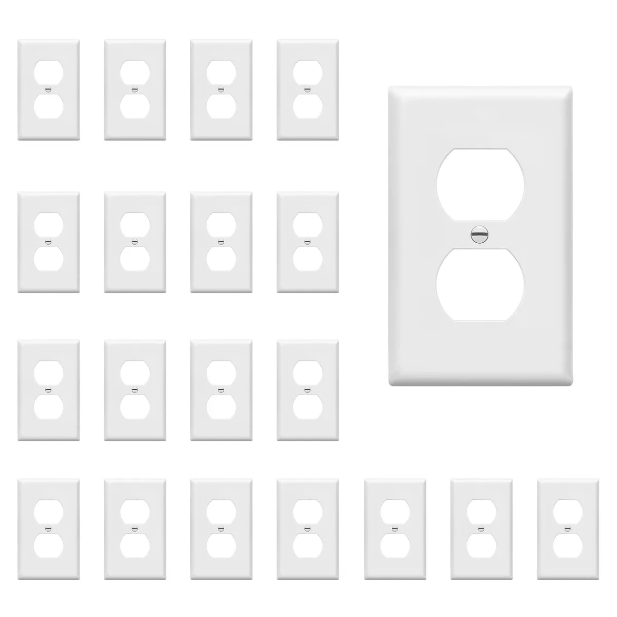  8821-W-20PCS Switch Plate White Double 20 Pack — product photo