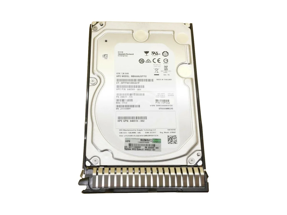 HPE HPE 861750-B21 6TB SATA 7200 RPM 3.5" internal hard drive — product photo