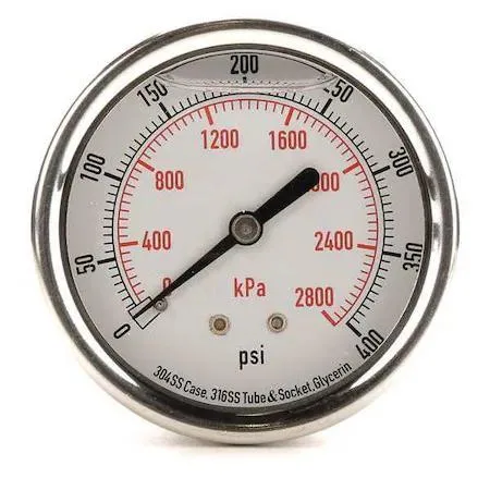 Value Brand Value Brand Commercial Pressure Gauge 0 to 400 psi 2 1/2 in Dial 1/4 in NPT — product photo