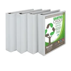 Samsill Samsill I08957 Earth's Choice Biobased View Binder 1.5 Inch Round Ring White 4 Pack — product photo
