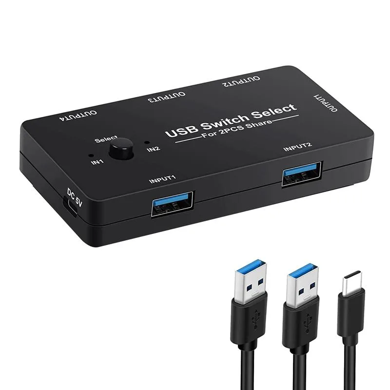 ESTONE ESTONE OZU7 USB 2.0 KVM Switch 2 Port 4 Device — product photo