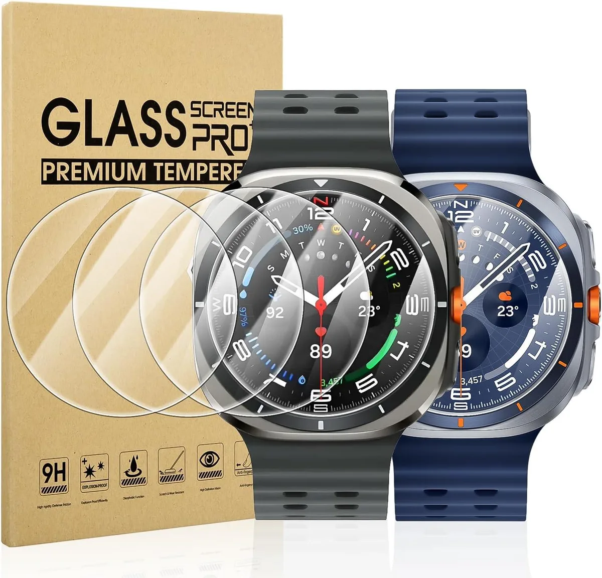 ETEIZU ETEIZU 4-Pack Tempered Glass Screen Protector 47mm 9H Hardness .25mm Thick — product photo