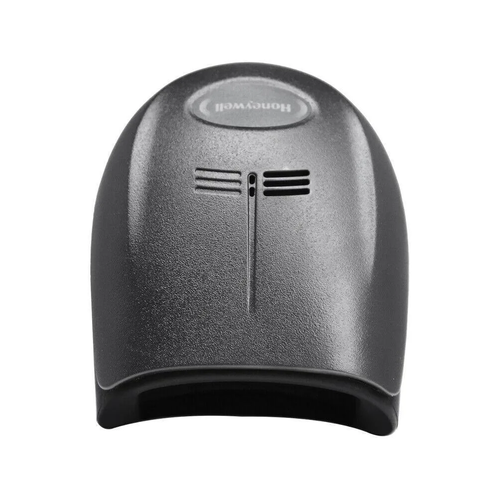 White handheld barcode scanner with trigger and USB cable