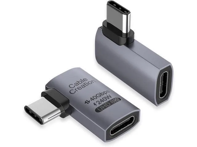 ORVIX ORVIX USB C Male to Female 90 Degree Adapter 2 Pack 40Gbps 240W — product photo