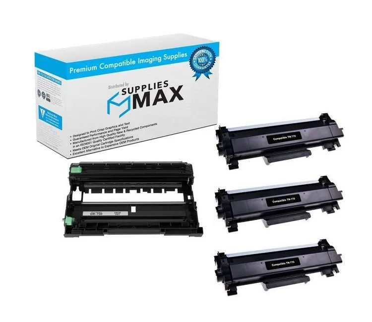 SuppliesMax SuppliesMax DR-730/TN-770 Drum &amp; Toner Combo Pack (1 Drum/3 Toners) 12000 Pages — product photo