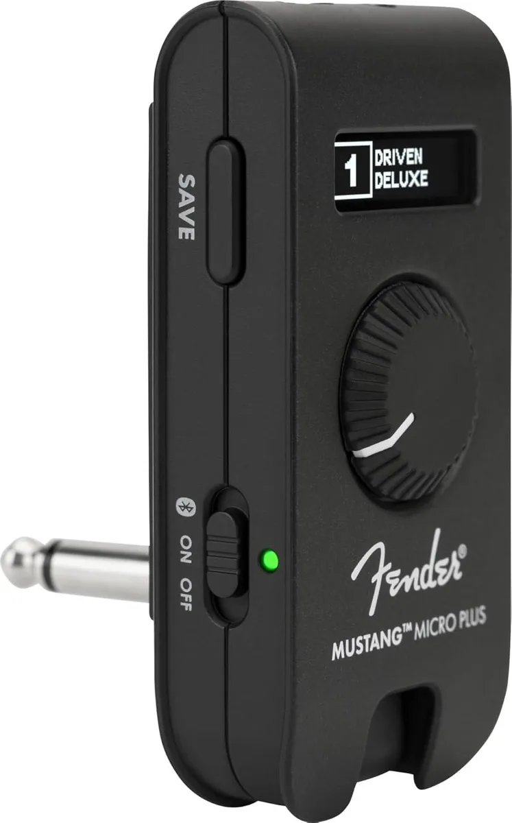 Small rectangular headphone amplifier in multi-colour finish with integrated display and 3.5 mm jack