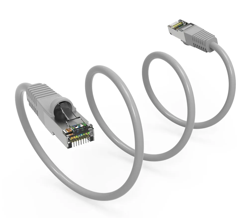 Nippon Labs Nippon Labs 60CAT7-15GY network ethernet cable Cat 7 15 ft 26AWG 600 MHz shielded RJ45 Gray — product photo