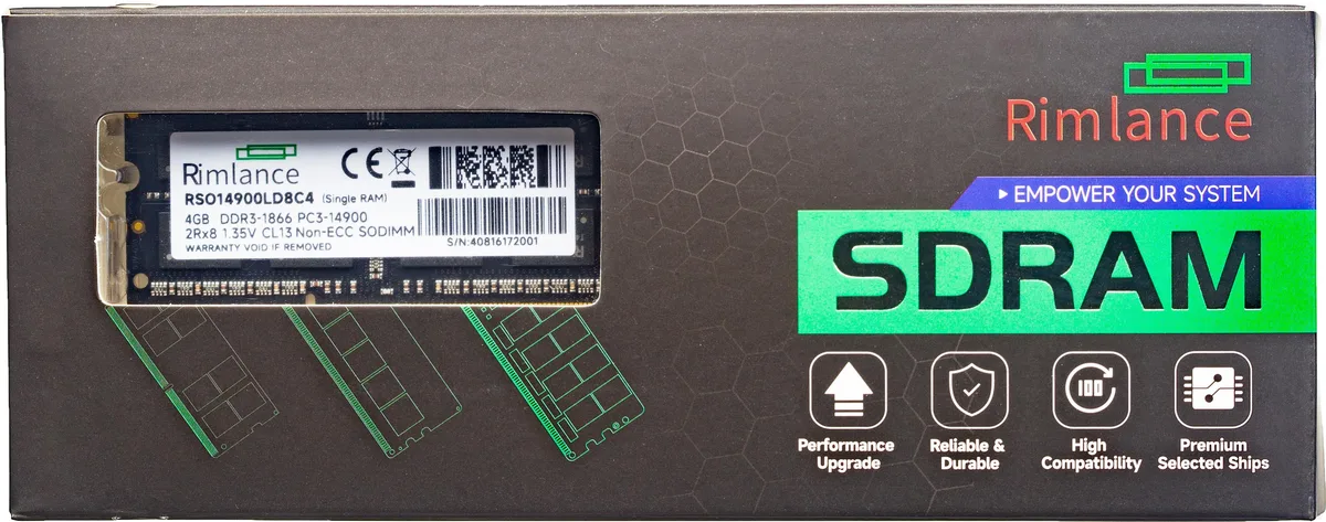 RIMLANCE RIMLANCE 4GB DDR3 1866MHz 1.35V SODIMM laptop RAM — product photo