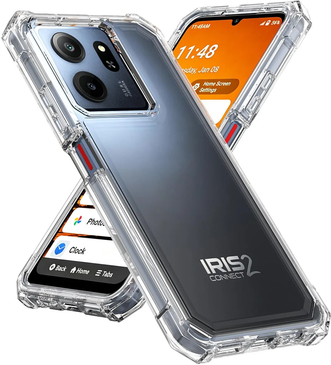 Nakedcellphone Nakedcellphone Hybrid Case Anti-Shock Cover for Consumer Cellular Iris Connect 2 Phone Clear — product photo