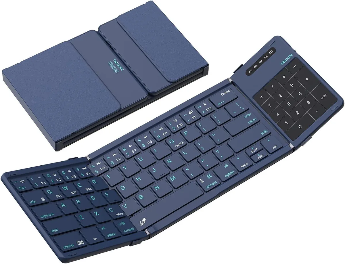 usbroway usbroway Portable Foldable Wireless Keyboard Blue 18×10.8×1.6 cm — product photo
