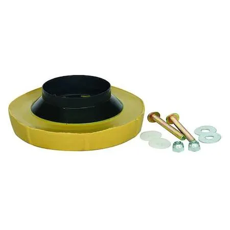 Yellow wax ring with polyethylene flange and bolt kit