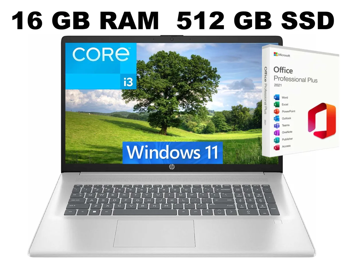 HP HP 17 laptop i3-N305 16GB 512GB SSD 17.3 FHD Silver — product photo
