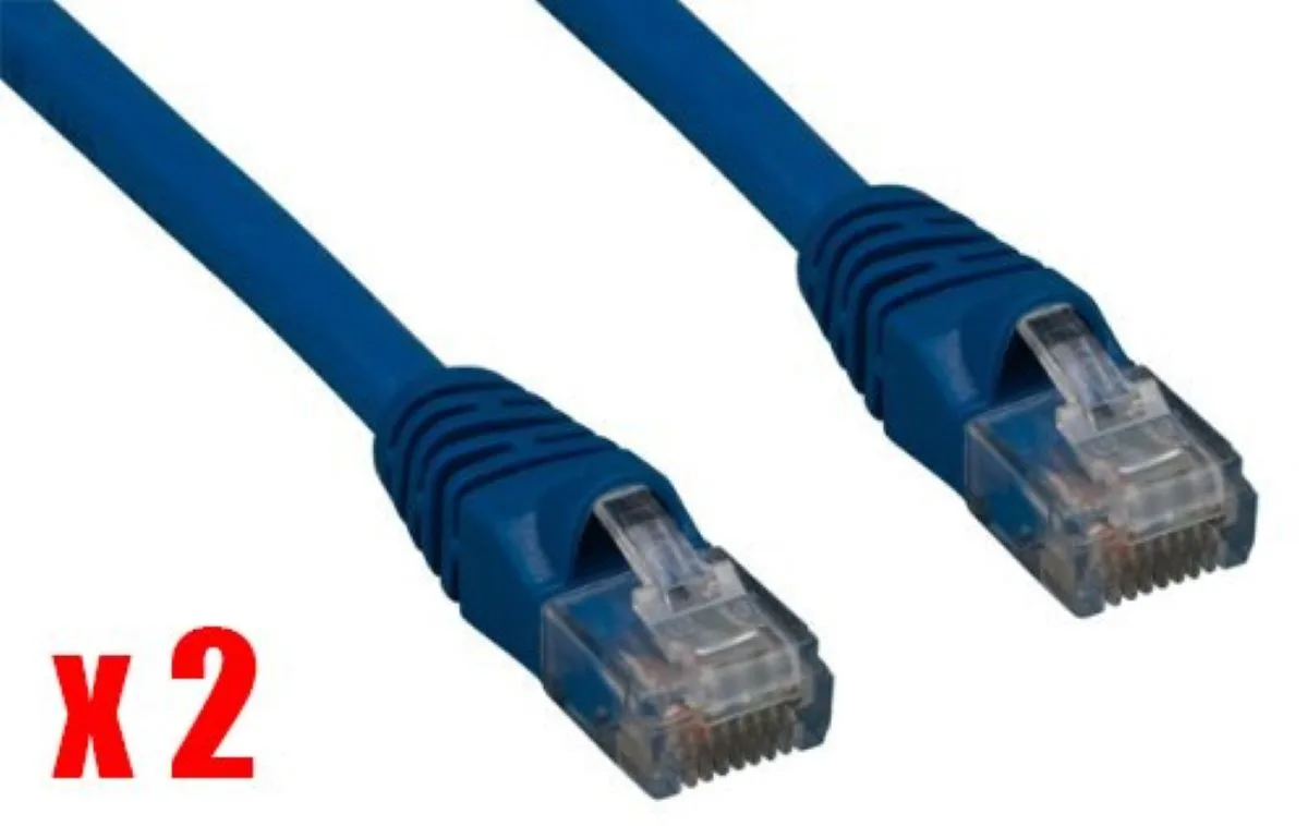 iMBAPrice iMBAPrice Pack of 2 Blue 50 Feet Cat5e RJ45 Patch Network Ethernet Cable — product photo
