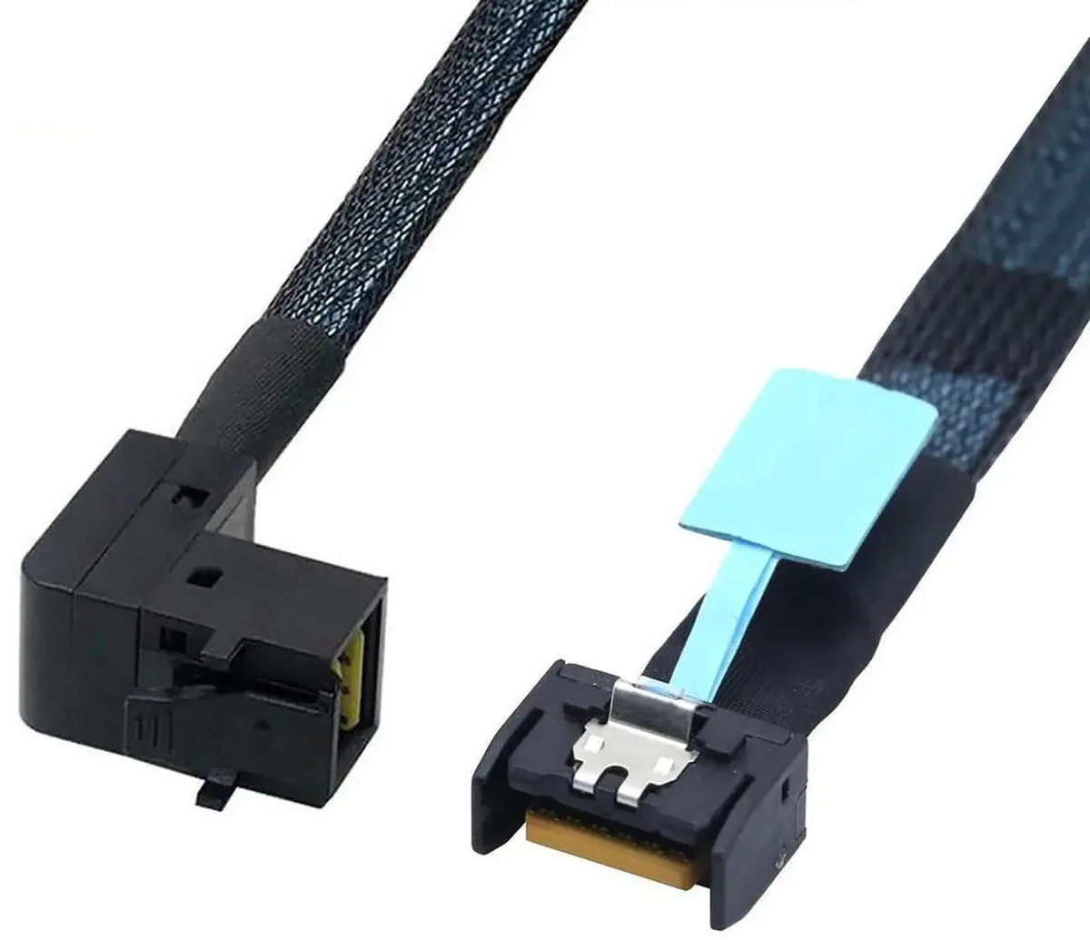 SMUGDESK SMUGDESK Gen5 MCIO SFF8654 4i to HD SFF8643 90° SAS Cable .8m — product photo