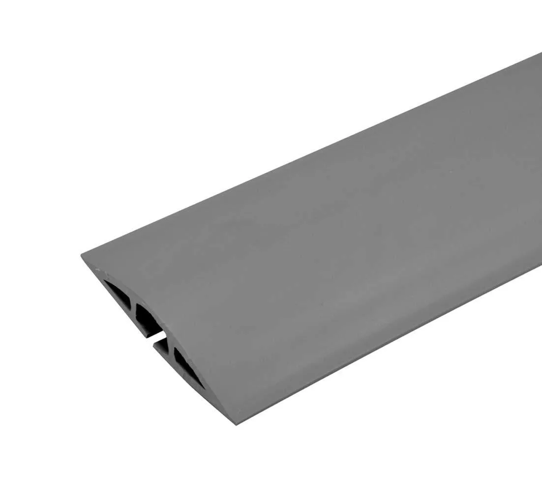 Gray flexible rubber cord cover strip 5 feet long with self-adhesive backing