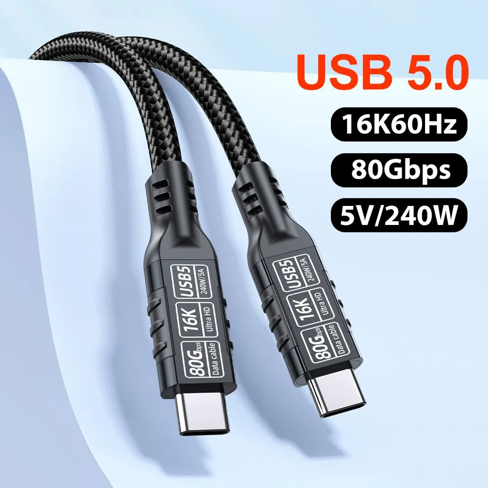 TelDaykemei TelDaykemei Thunderbolt 5 PD240W 80Gbps USB-C Cable .5m — product photo