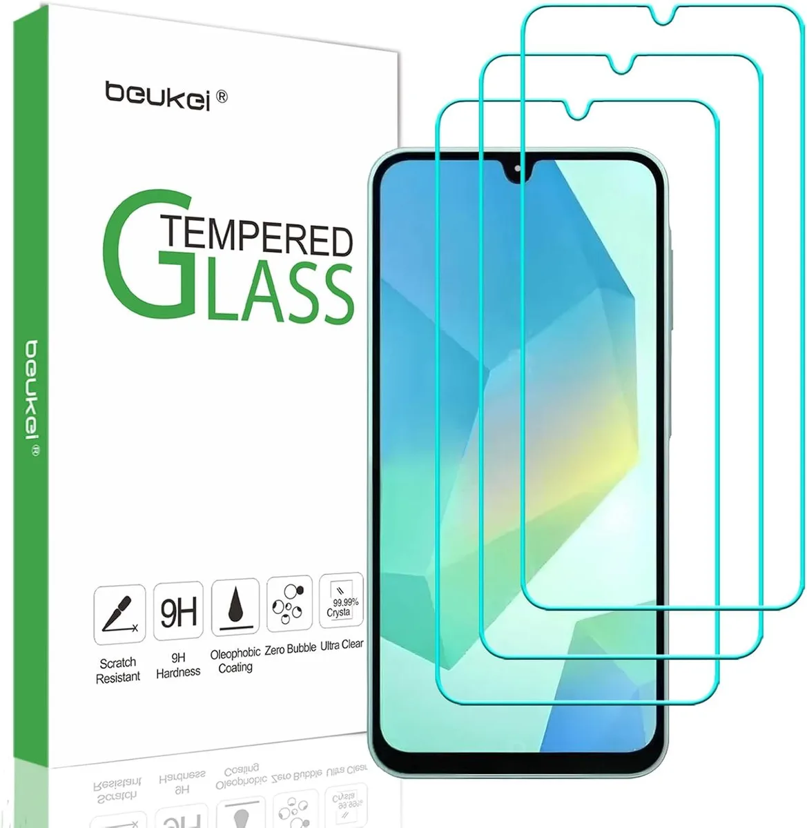 NuoTo NuoTo Screen Protector for Galaxy A16 5G 4G 3 Pack 9H 2.5D — product photo