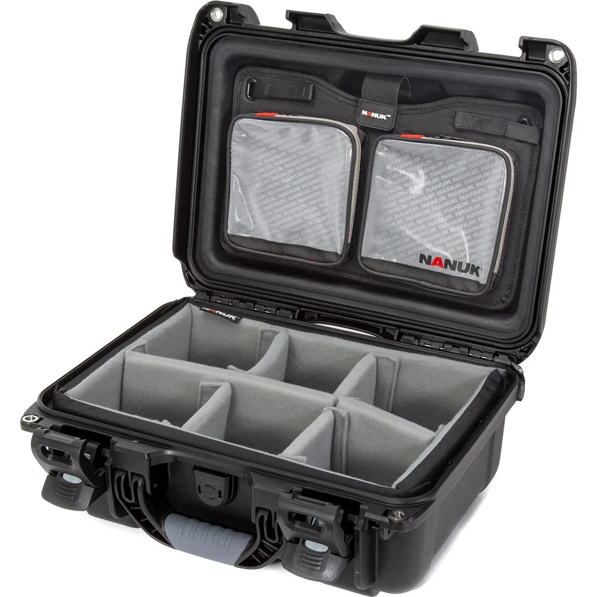 NANUK NANUK 915 waterproof hard camera case with lid organizer and padded divider, black — product photo