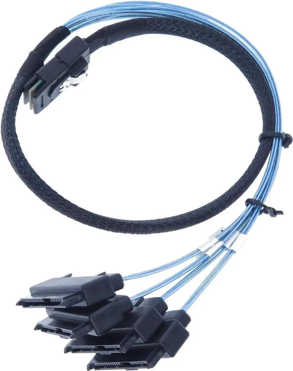 SMUGDESK SMUGDESK Mini SAS SFF-8087 to SAS SFF-8482 Breakout Cable with SATA Power, 3.3FT — product photo