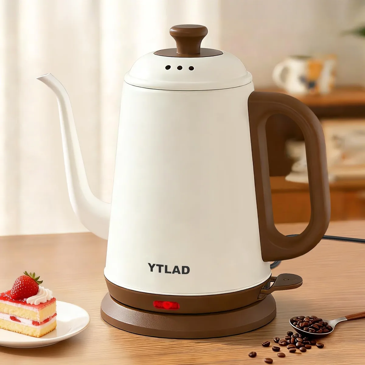  YTLAD Electric Kettle 1L 1000W Gooseneck White — product photo