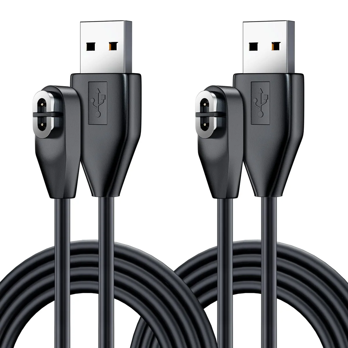 Two orange magnetic USB-C charging cables coiled together
