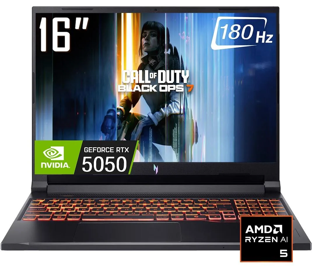 Acer America Acer Nitro V 16 AI Ryzen 5 240 RTX 5050 16GB 1TB gaming laptop — product photo