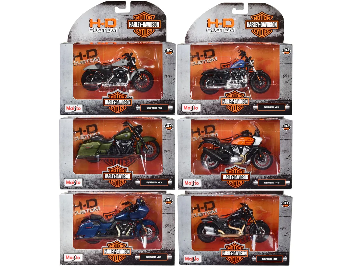 Maisto Maisto Harley-Davidson 6-piece Set Series 43 1/18 Diecast Motorcycles — product photo