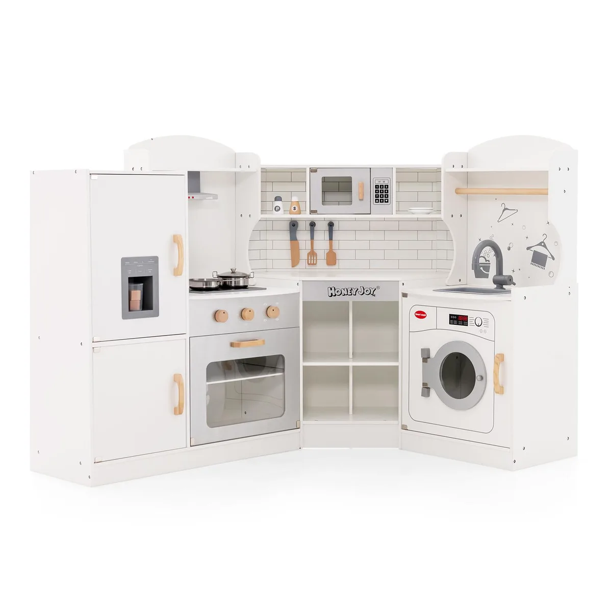 SlickBlue SlickBlue Corner Play Kitchen with Washing Machine and Ice Maker White — product photo