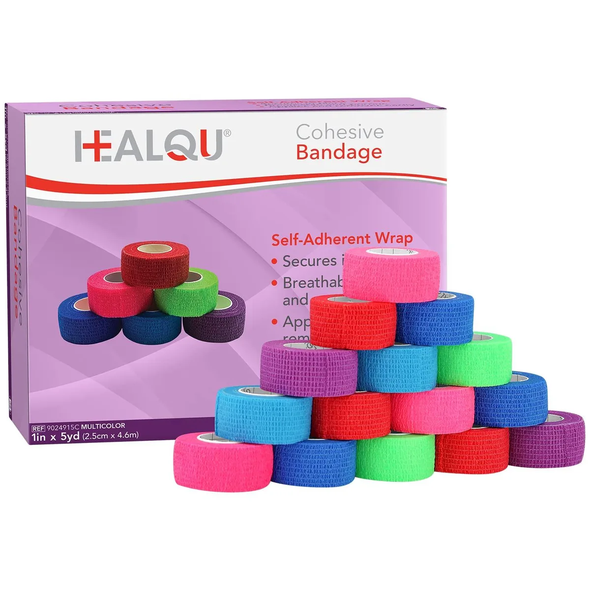 Healqu 9024915C Self-Adhesive Bandage Wrap 12 Rolls — product photo