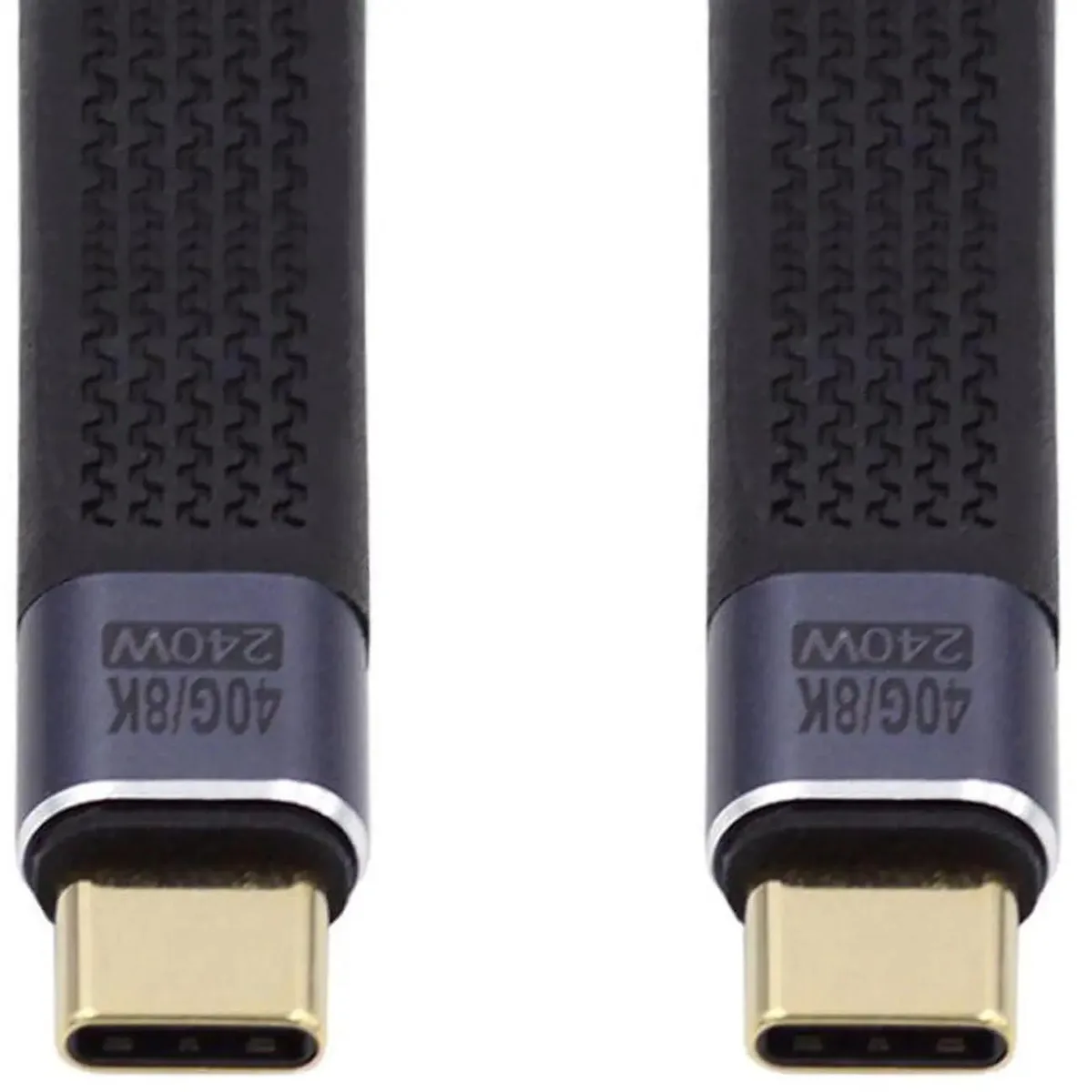 Flat 13 cm USB-C extension cable with slim ribbon profile