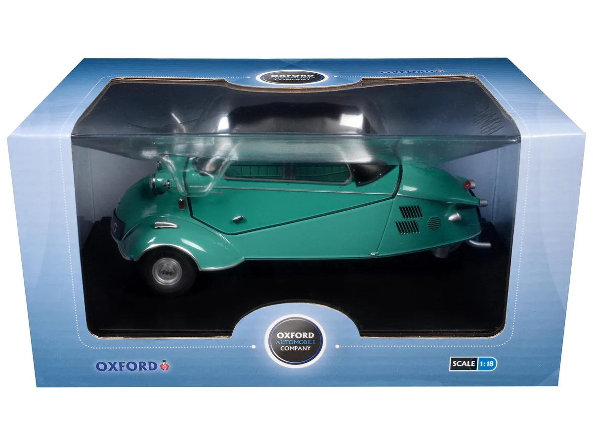 Oxford Diecast Oxford Diecast Messerschmitt KR200 Bubble Car Turkish Green Black Top 1/18 Scale Diecast Hobby Collectible — product photo