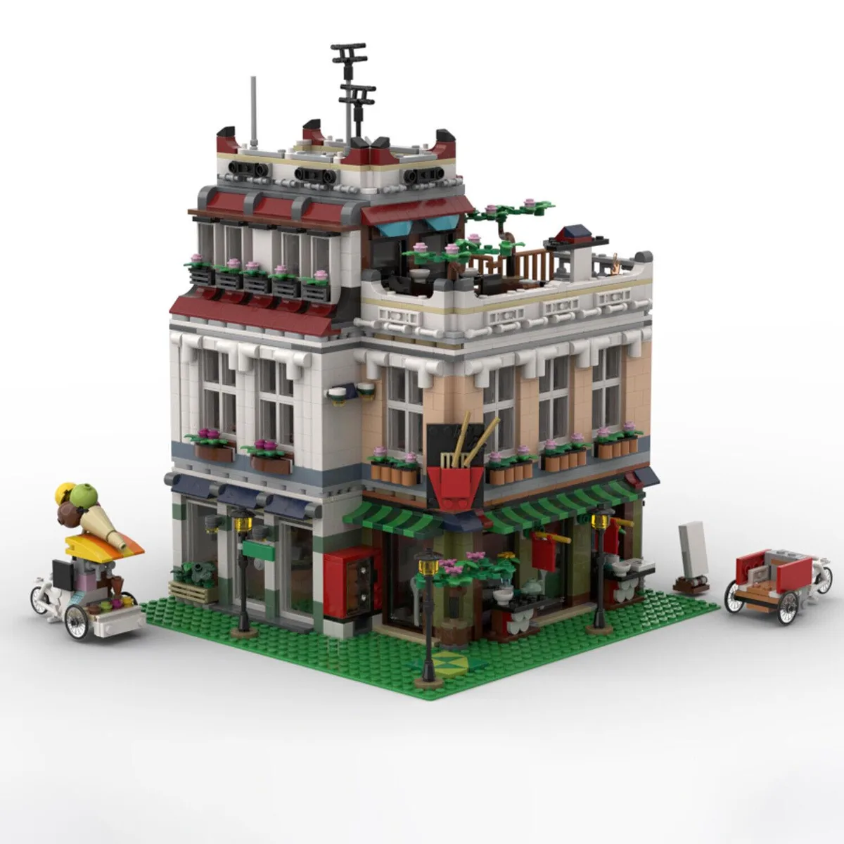 ZITIANYOUBUILD ZITIANYOUBUILD The Chinatown Office Modular Building 2431 Pieces MOC — product photo