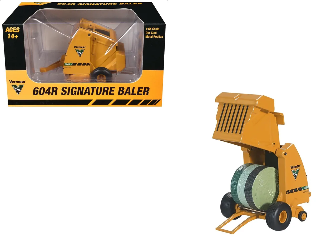 SpecCast Collectibles SpecCast Collectibles Vermeer 604R Signature Baler Yellow with Bale 1/64 Diecast Model — product photo