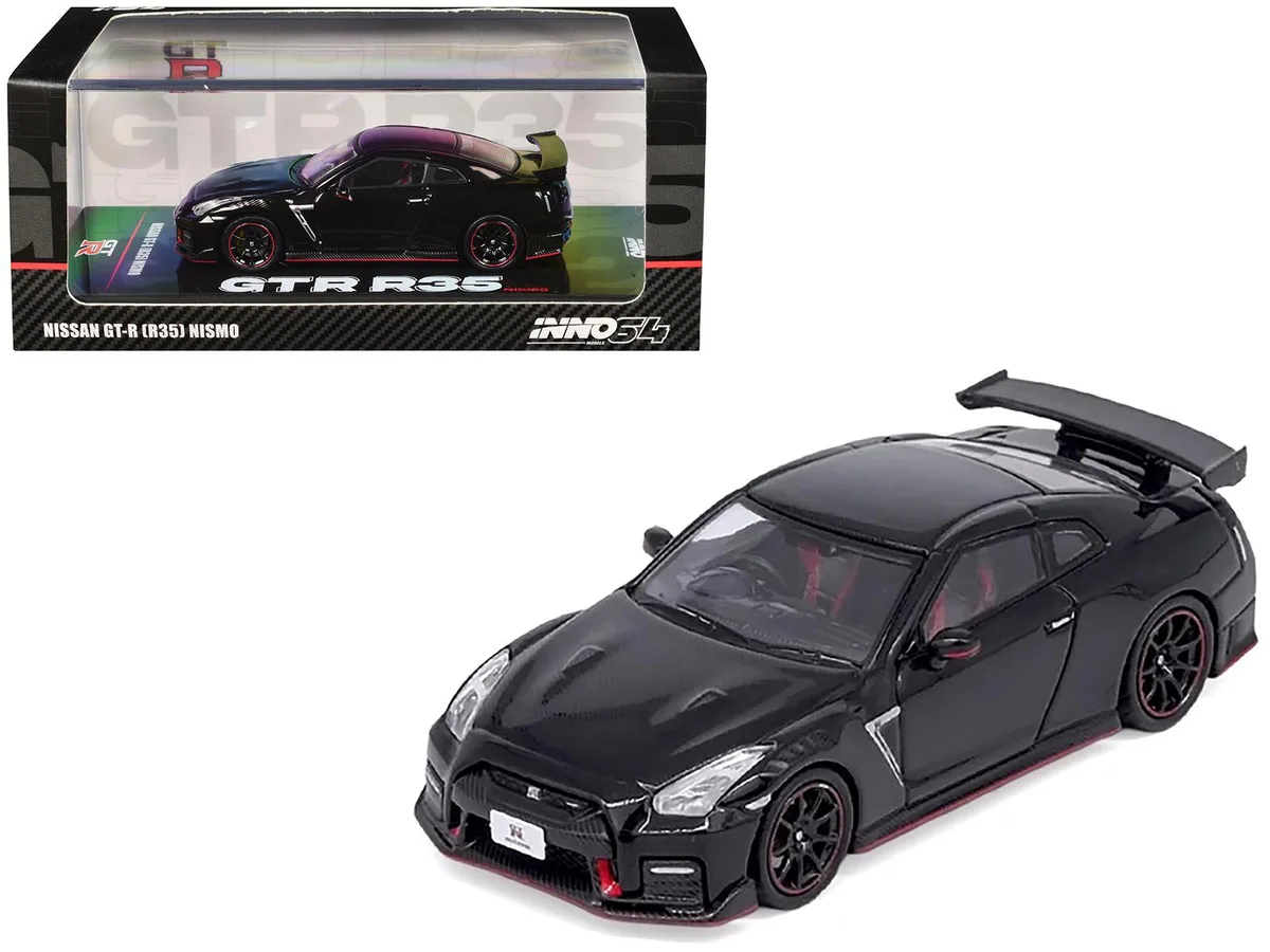 Inno Models Inno Models Nissan GT-R R35 Nismo RHD Nismo Black Carbon Hood Top 1/64 Diecast — product photo