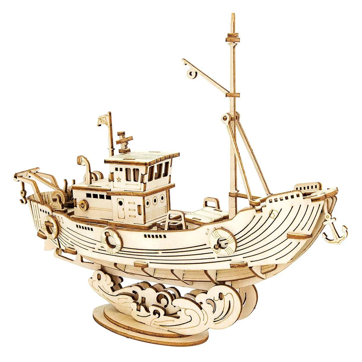 Hands Craft Hands Craft Fishing Ship 3D Wooden Puzzle 104pcs — product photo