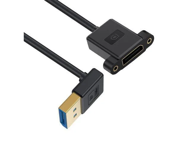 LORDWORLD LORDWORLD DisplayPort 1.4 Male to Female Angled Extension Cable 30cm — product photo